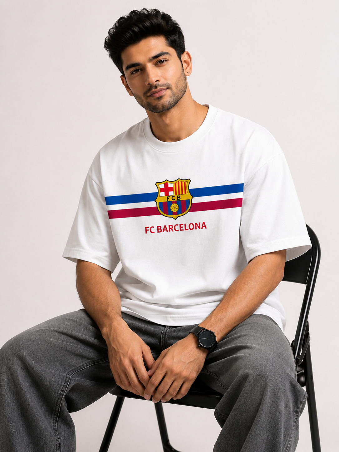 FC Barcelona Heritage Oversized T-Shirt – White Edition