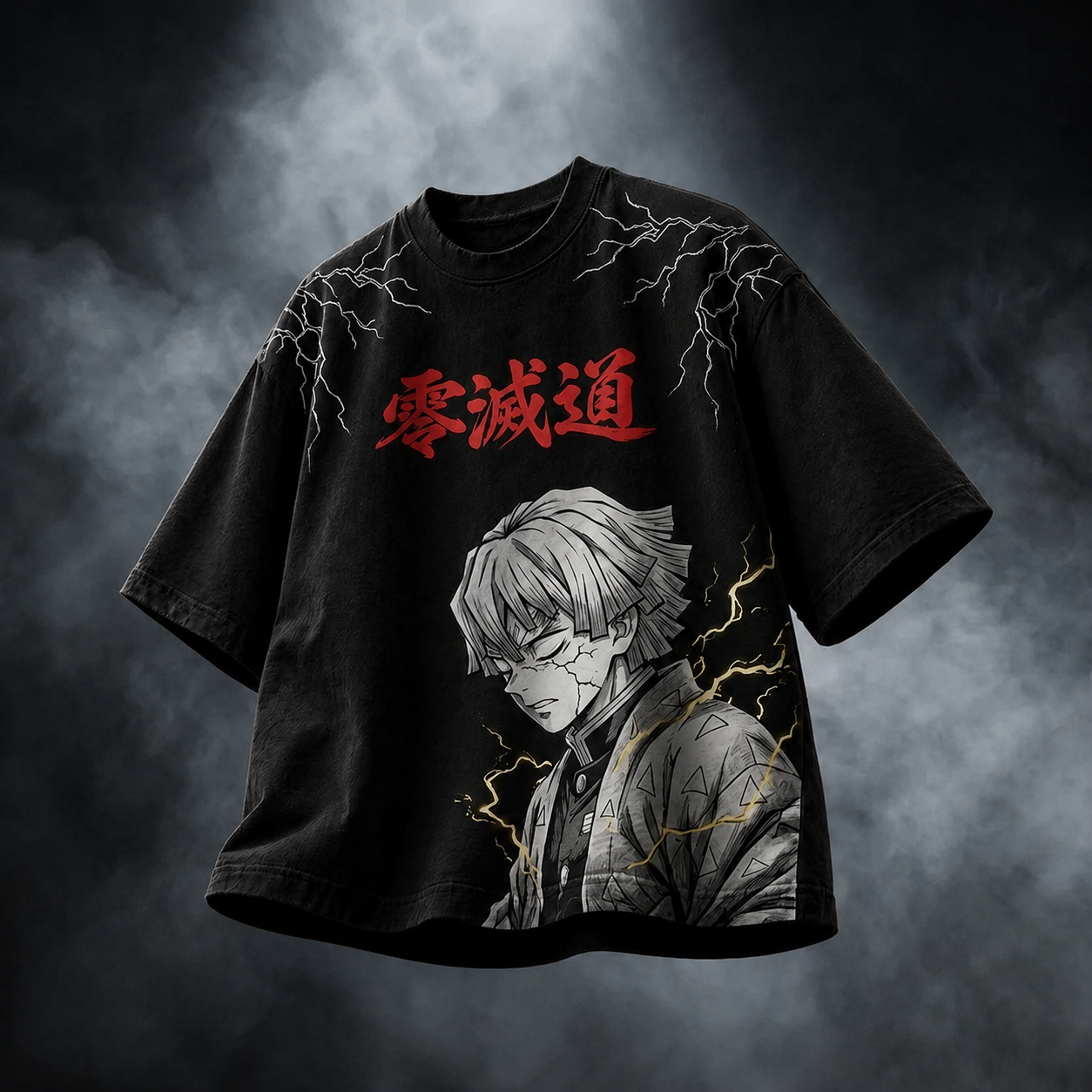 Zenitsu Anime Oversized Downshoulder Tshirt